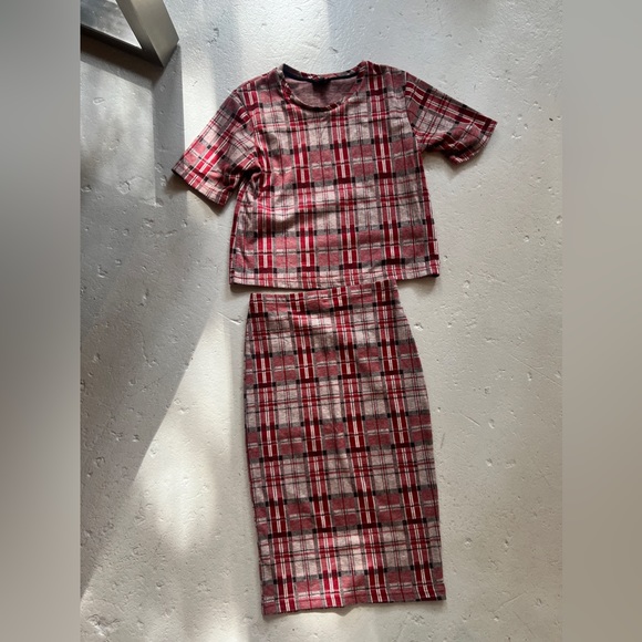 TOPSHOP plaid shirt and skirt set - Picture 2 of 5